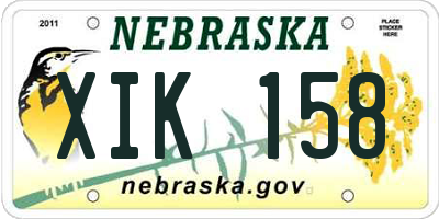 NE license plate XIK158