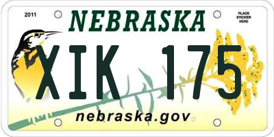 NE license plate XIK175