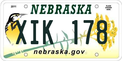 NE license plate XIK178