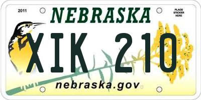 NE license plate XIK210