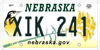 NE license plate XIK241