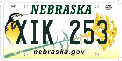 NE license plate XIK253