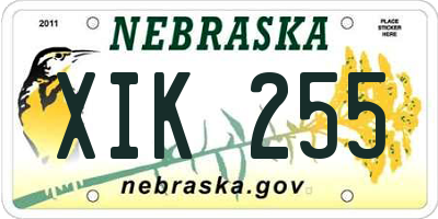 NE license plate XIK255