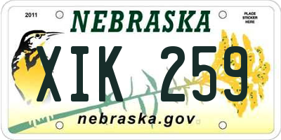 NE license plate XIK259