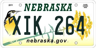 NE license plate XIK264