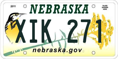 NE license plate XIK271