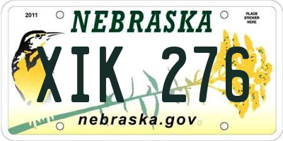 NE license plate XIK276