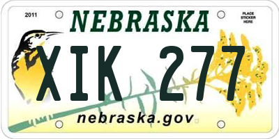 NE license plate XIK277