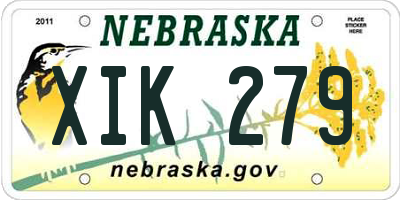 NE license plate XIK279