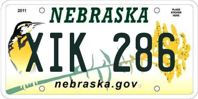 NE license plate XIK286