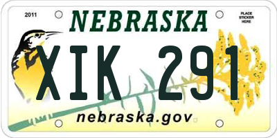 NE license plate XIK291