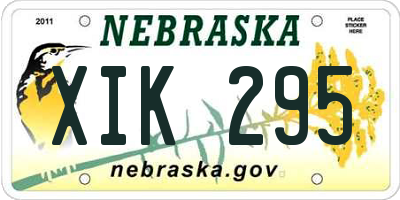 NE license plate XIK295
