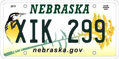 NE license plate XIK299