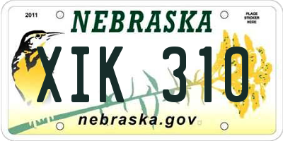 NE license plate XIK310