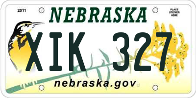 NE license plate XIK327
