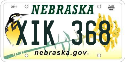 NE license plate XIK368