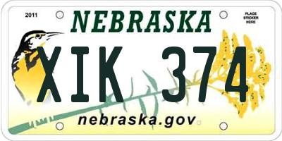 NE license plate XIK374