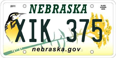 NE license plate XIK375