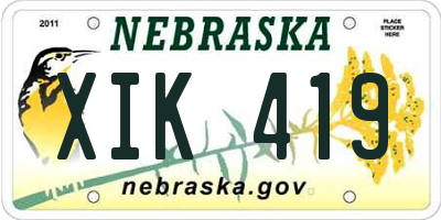 NE license plate XIK419