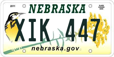 NE license plate XIK447