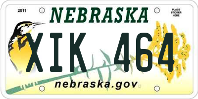 NE license plate XIK464