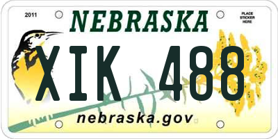 NE license plate XIK488