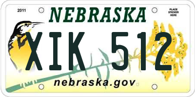 NE license plate XIK512