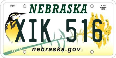 NE license plate XIK516