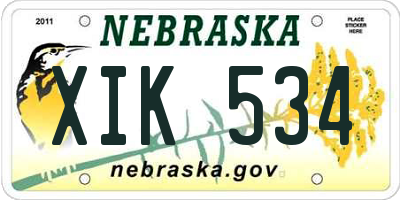 NE license plate XIK534