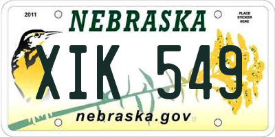 NE license plate XIK549