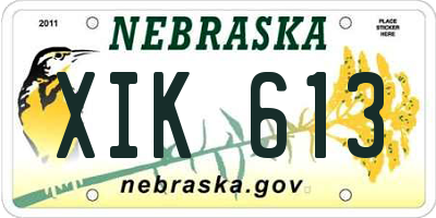 NE license plate XIK613