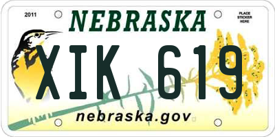 NE license plate XIK619