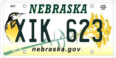 NE license plate XIK623