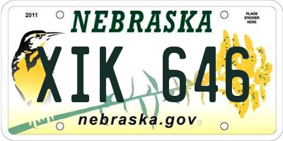 NE license plate XIK646