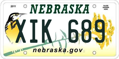 NE license plate XIK689