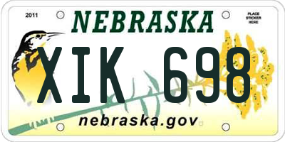 NE license plate XIK698