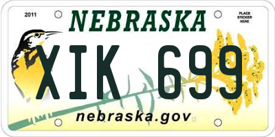 NE license plate XIK699