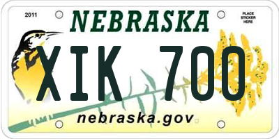 NE license plate XIK700