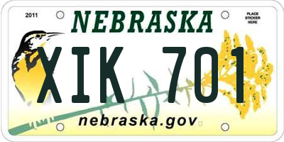 NE license plate XIK701