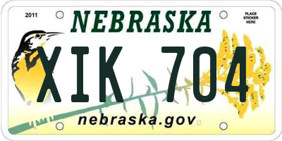 NE license plate XIK704