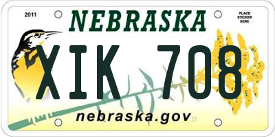 NE license plate XIK708