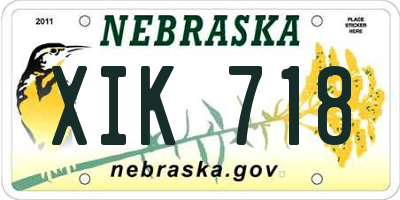 NE license plate XIK718