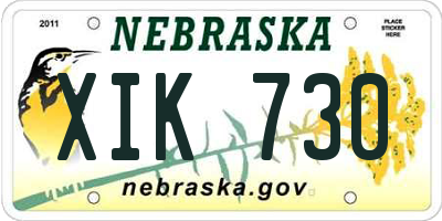 NE license plate XIK730