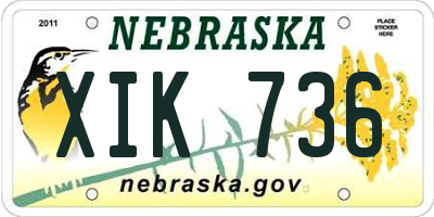 NE license plate XIK736