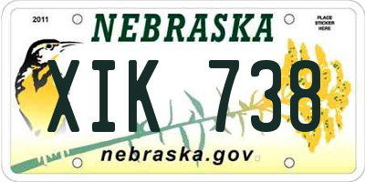 NE license plate XIK738