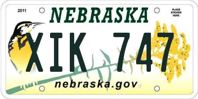 NE license plate XIK747