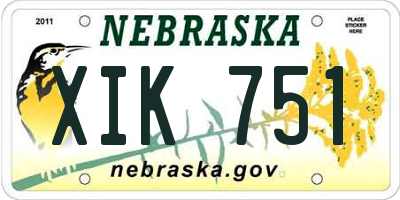 NE license plate XIK751