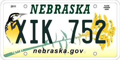NE license plate XIK752