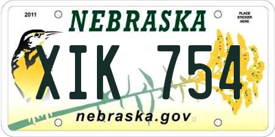 NE license plate XIK754