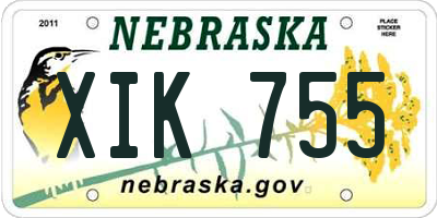 NE license plate XIK755